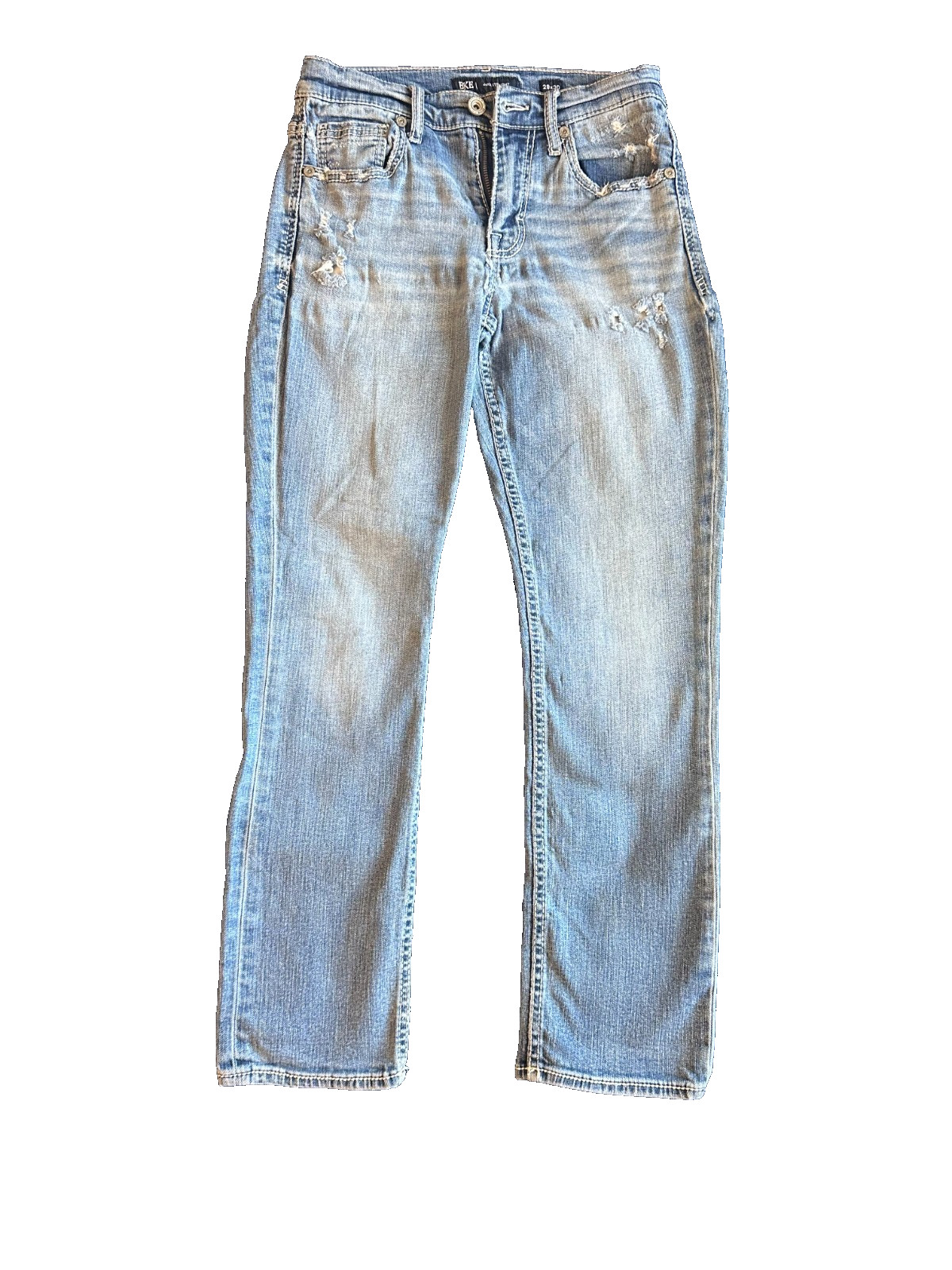 BKE Buckle Jeans Men’s Sz 29×30 Dark/Medium Wash Jake Straight Distressed