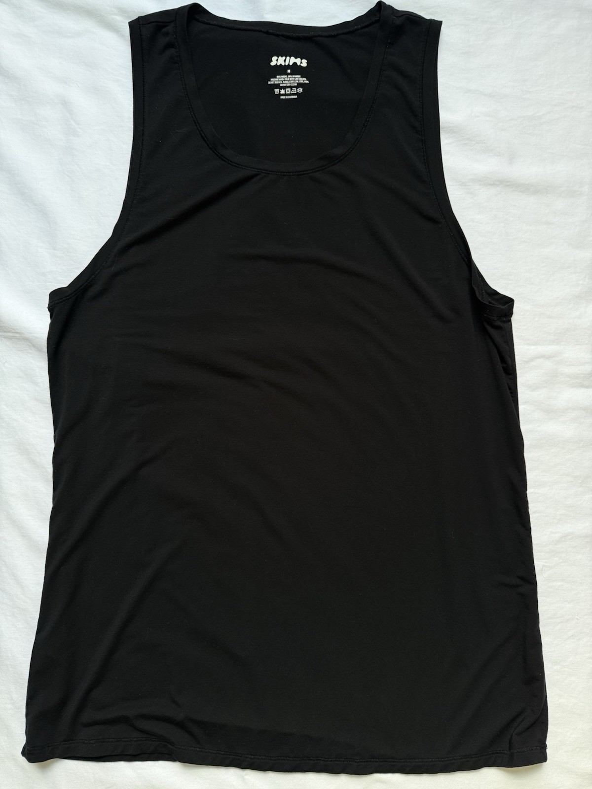 SKIMS Men’s Black Sleeveless Tank Top M Modal/Spandex Stretch Activewear