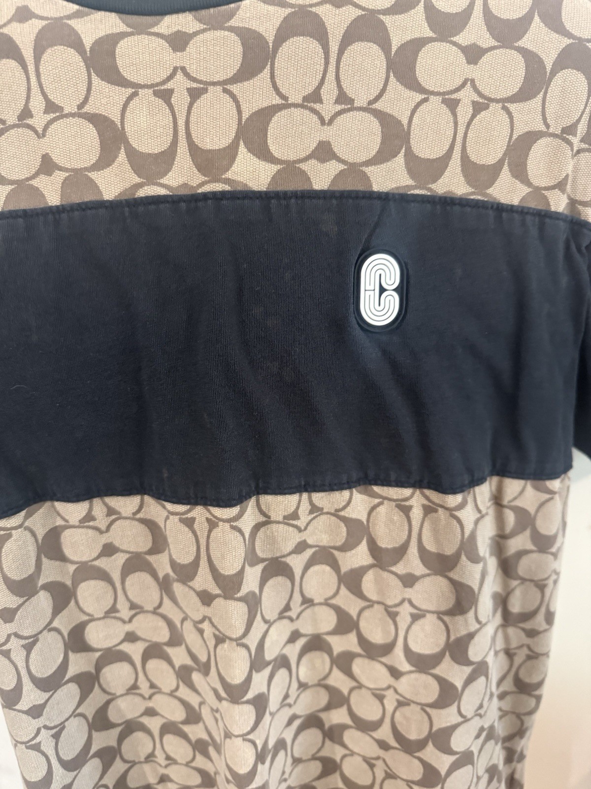 Coach Brown Logo Men’s Fashion T-shirt Size L Everyday Wear