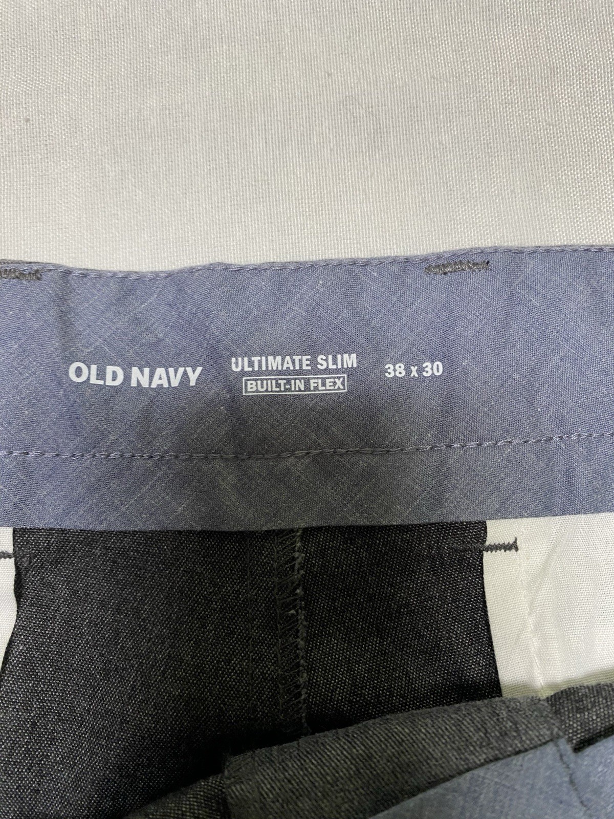 Old Navy Men’s Ultra Slim Built In Flex Dress Slacks Gray Size 38×30 (f)