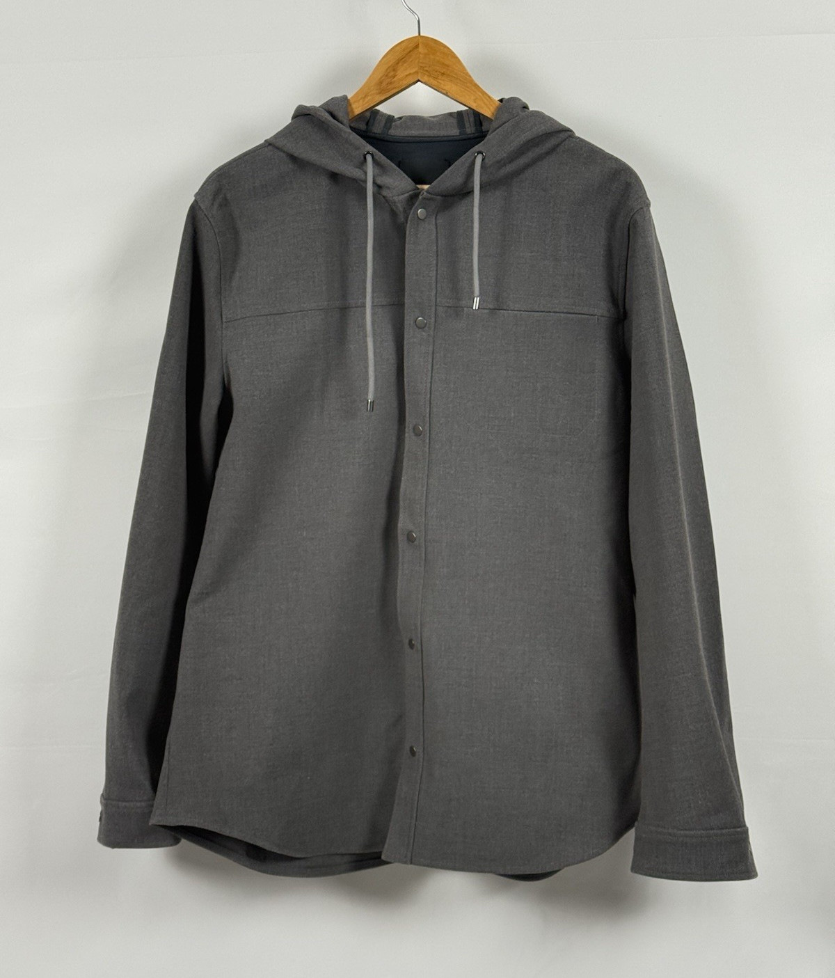 Vince Men’s Hooded Lightweight Stretch Jacket – Gray – Size L