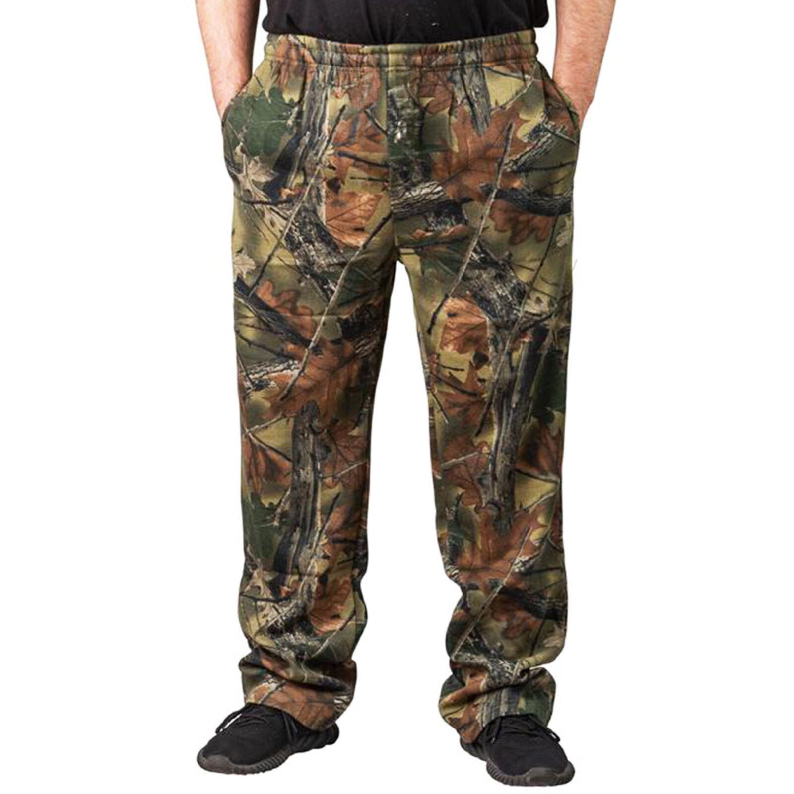 Men’s Open Bottom Cotton Blend Cozy Sweatpants W/ 3 Pockets Yoga Lounge Hunting