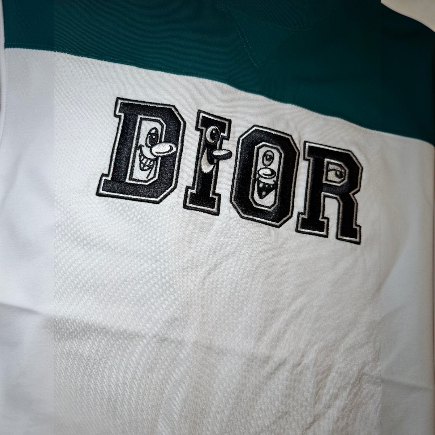Dior x Kenny Scharf White Green Logo T-Shirt tee Men’s Size Medium Italy