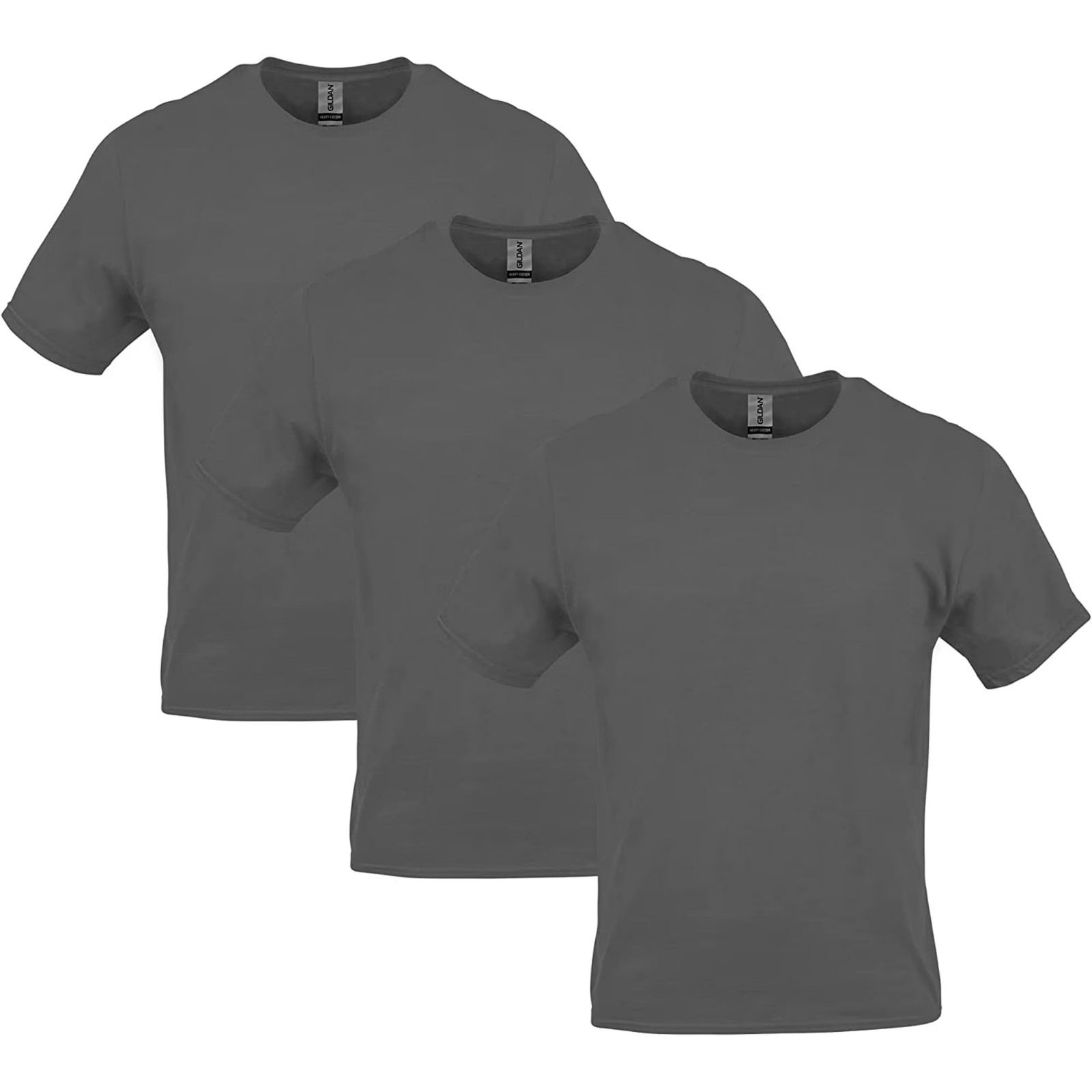Gildan Men’s Heavy Cotton T-Shirt, Style G5000, Multipack, Charcoal 3-Pack, M