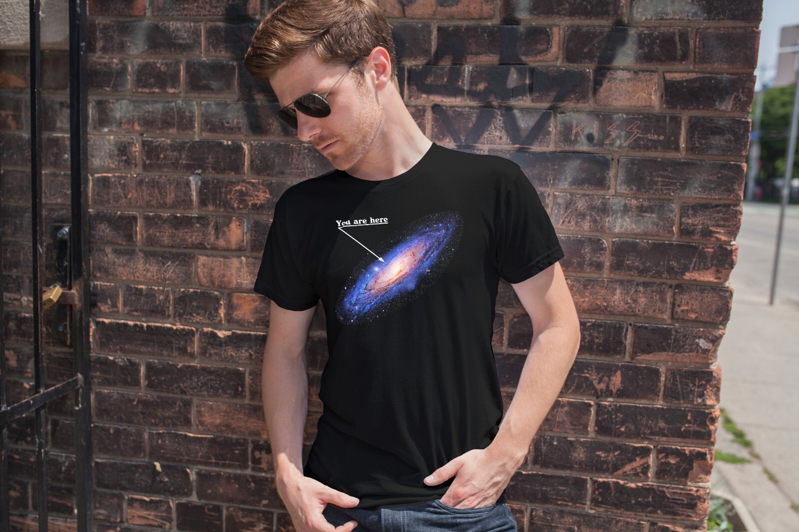 You are here: Milky Way galaxy map — Short-Sleeve Unisex T-Shirt, space t-shirt