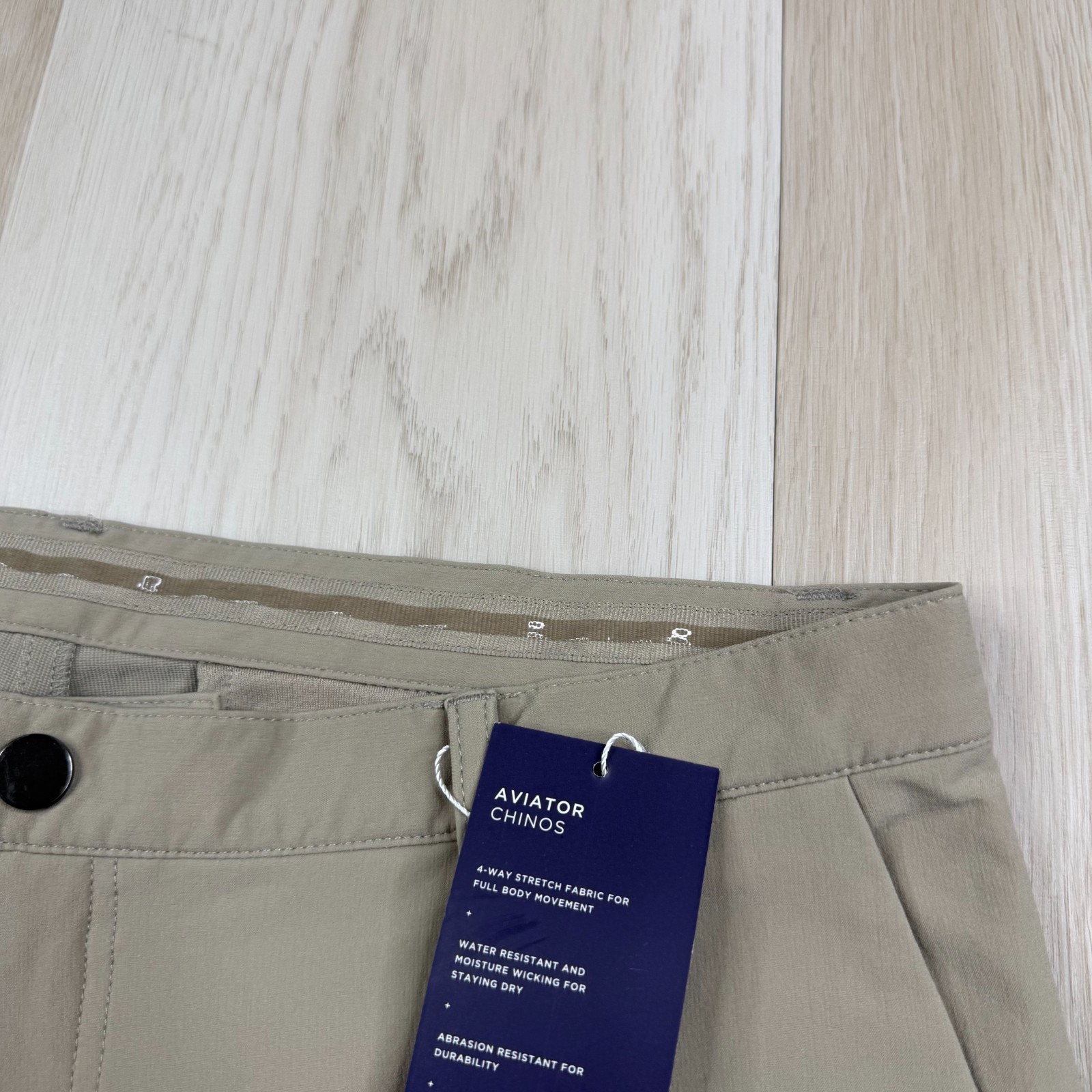 Aviator Ministry Of Supply Mens Beige Slim Fit 4-Way Stretch Chino Pants Size 36