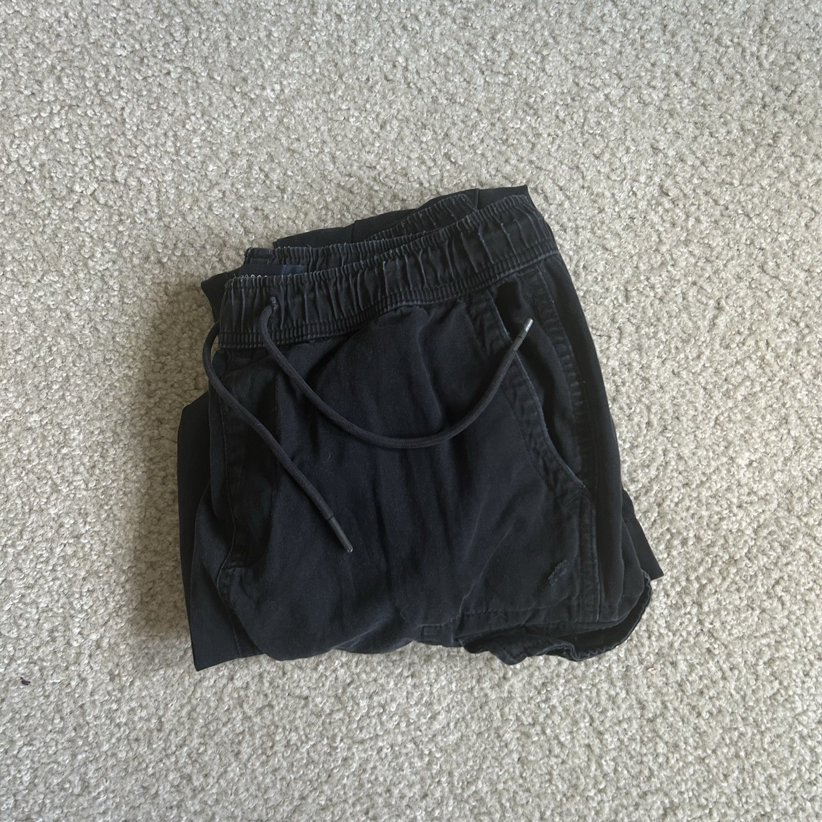 Aéropostale Men’s Black Cargo Jogger Pants Size S Waist Cotton Drawstring