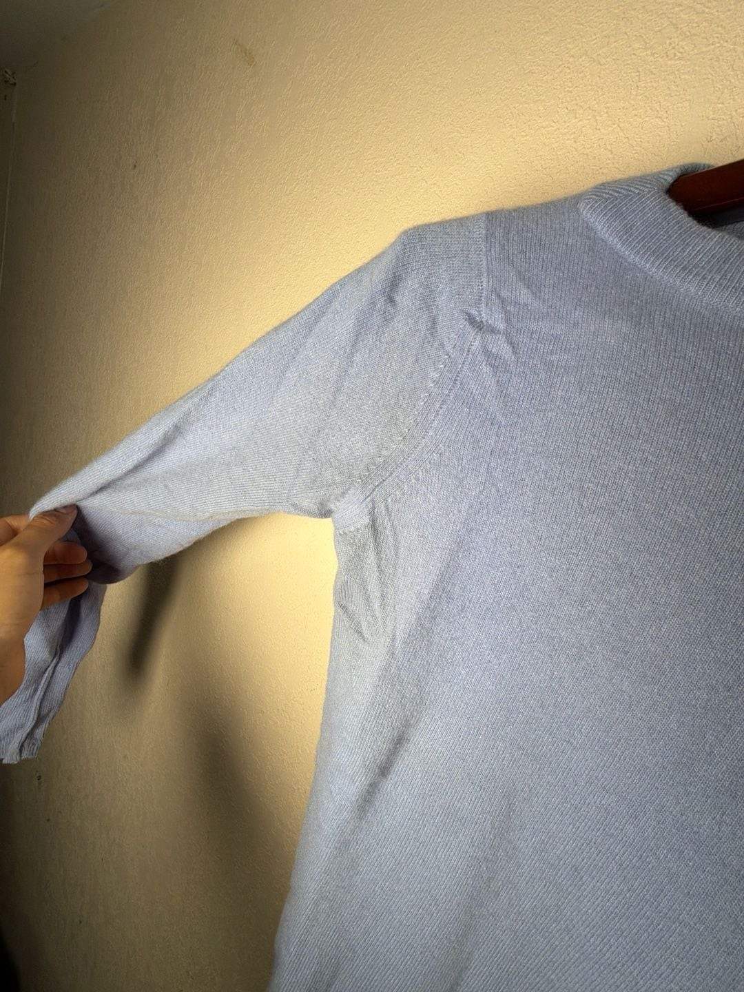 Ballantyne 100% Pure Cashmere Crewneck Sweater Light Blue Size 36 Made in Scotla
