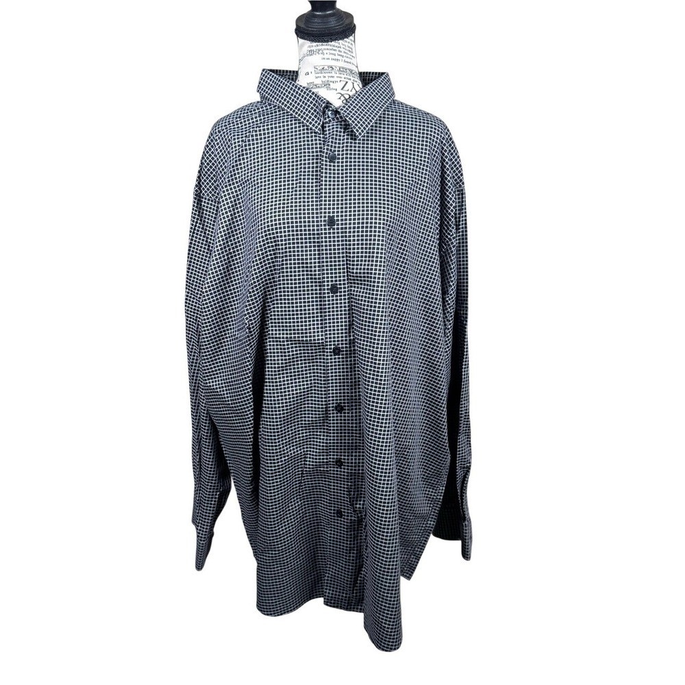 Murano Black and White Micro-Check Dress Shirt