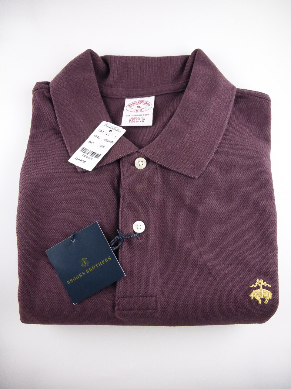 BROOKS BROTHERS POLO SHIRT 1818 Men’s Performance ORIGINAL Fit L XL 2XL New $89