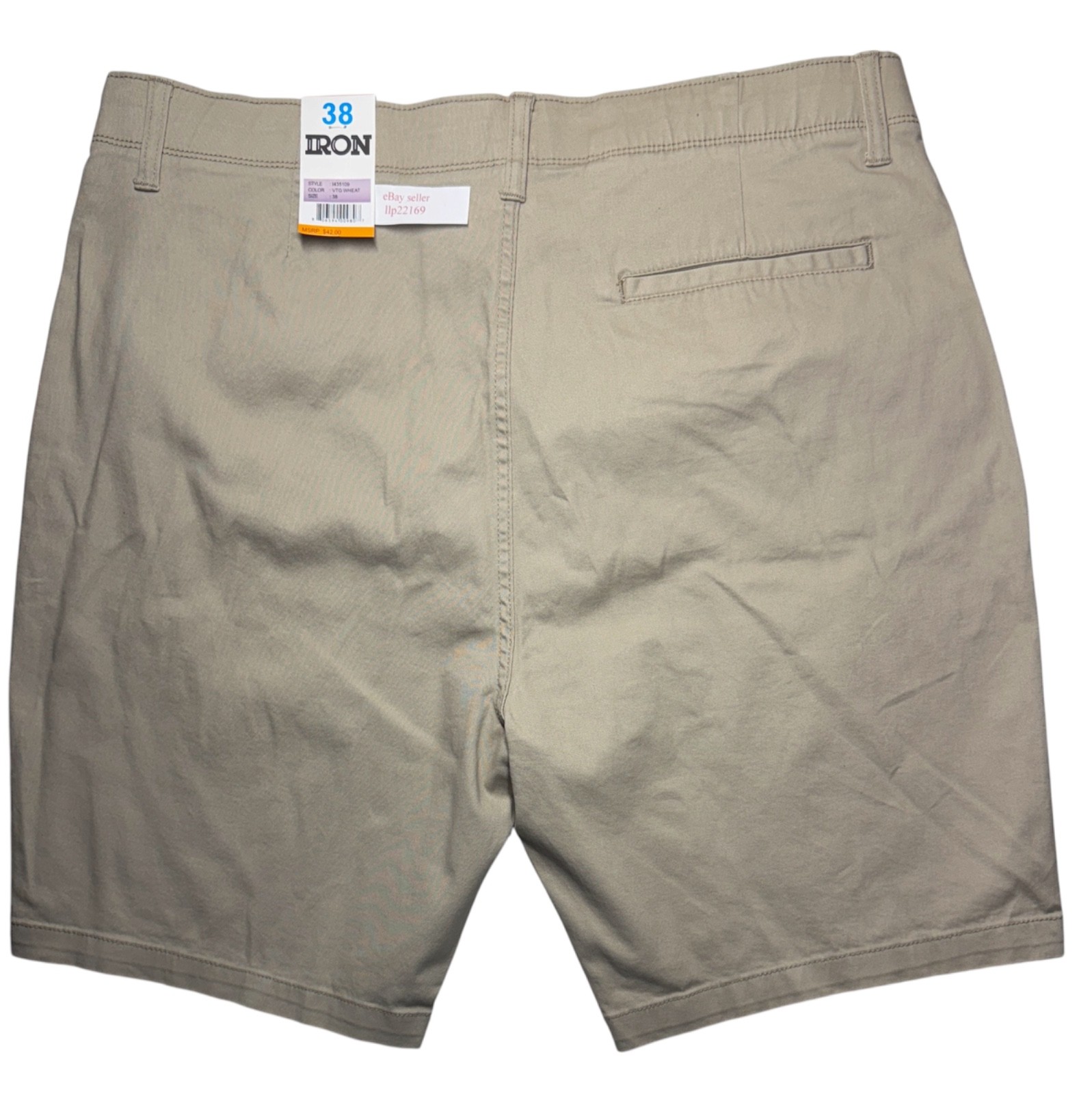 IRON CO Men’s Stretch Shorts (SIZE 38) Flex Waist Flat Front VTG WHEAT New Tag!