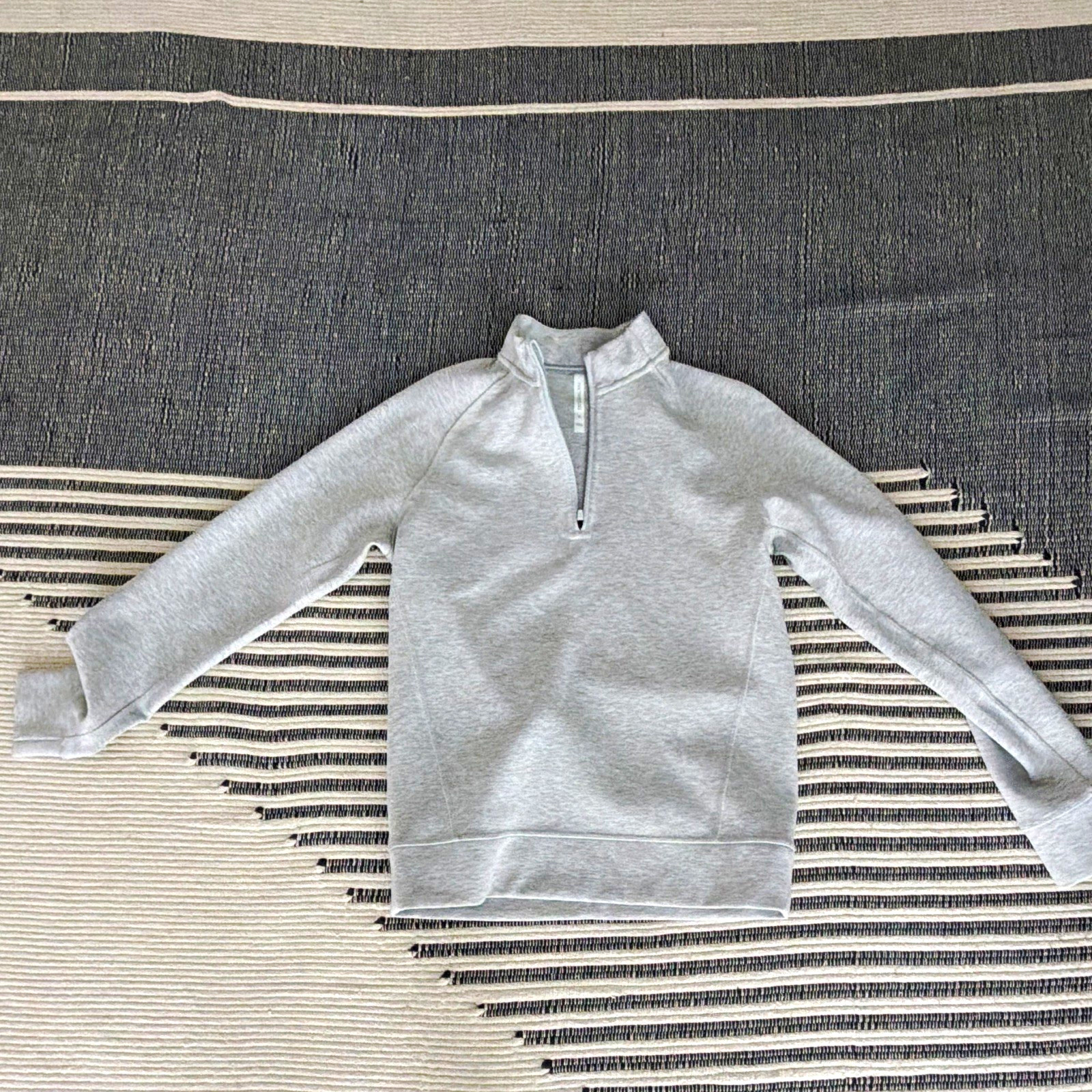 Ten Thousand Men’s Gray Solid 1/4 Zip Mock Neck Pullover Long Sleeve Size S