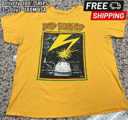 VTG Bad Brains Shirt 1980’s Concert Shirt Classic Yellow Unisex S-5XL