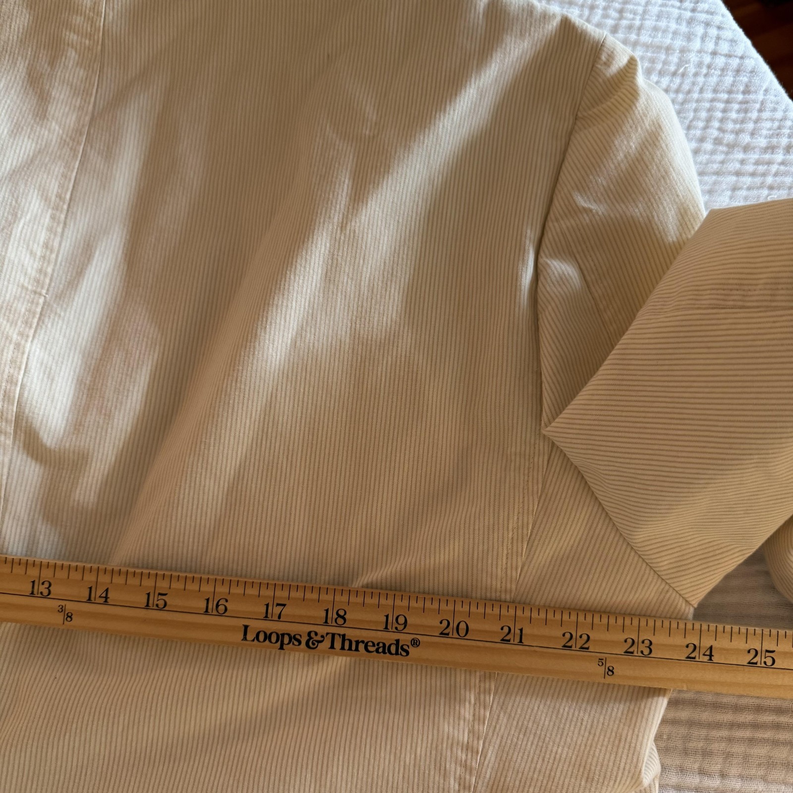 Calvin Klein Cream Pinstripe Cotton Blazer Sport Coat Jacket Men’s 46R Coastal