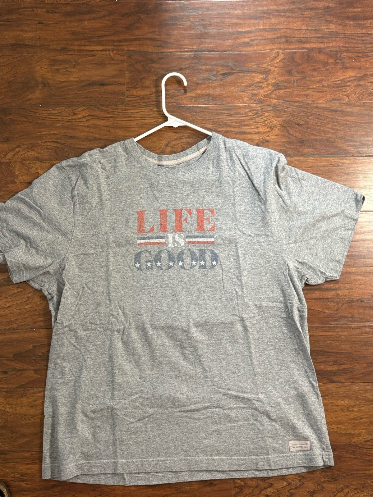 Life Is Good Men’s Shirt Red White Blue With Stripes And Stars