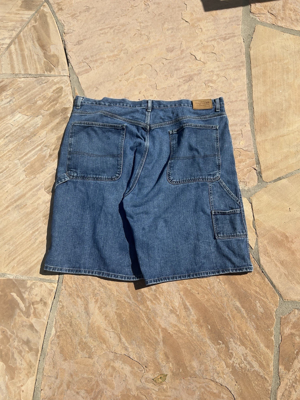 TOMMY HILFIGER 42 Y2K ULTRA BAGGY EMBROIDERED CARGO JORTS 7 POCKET