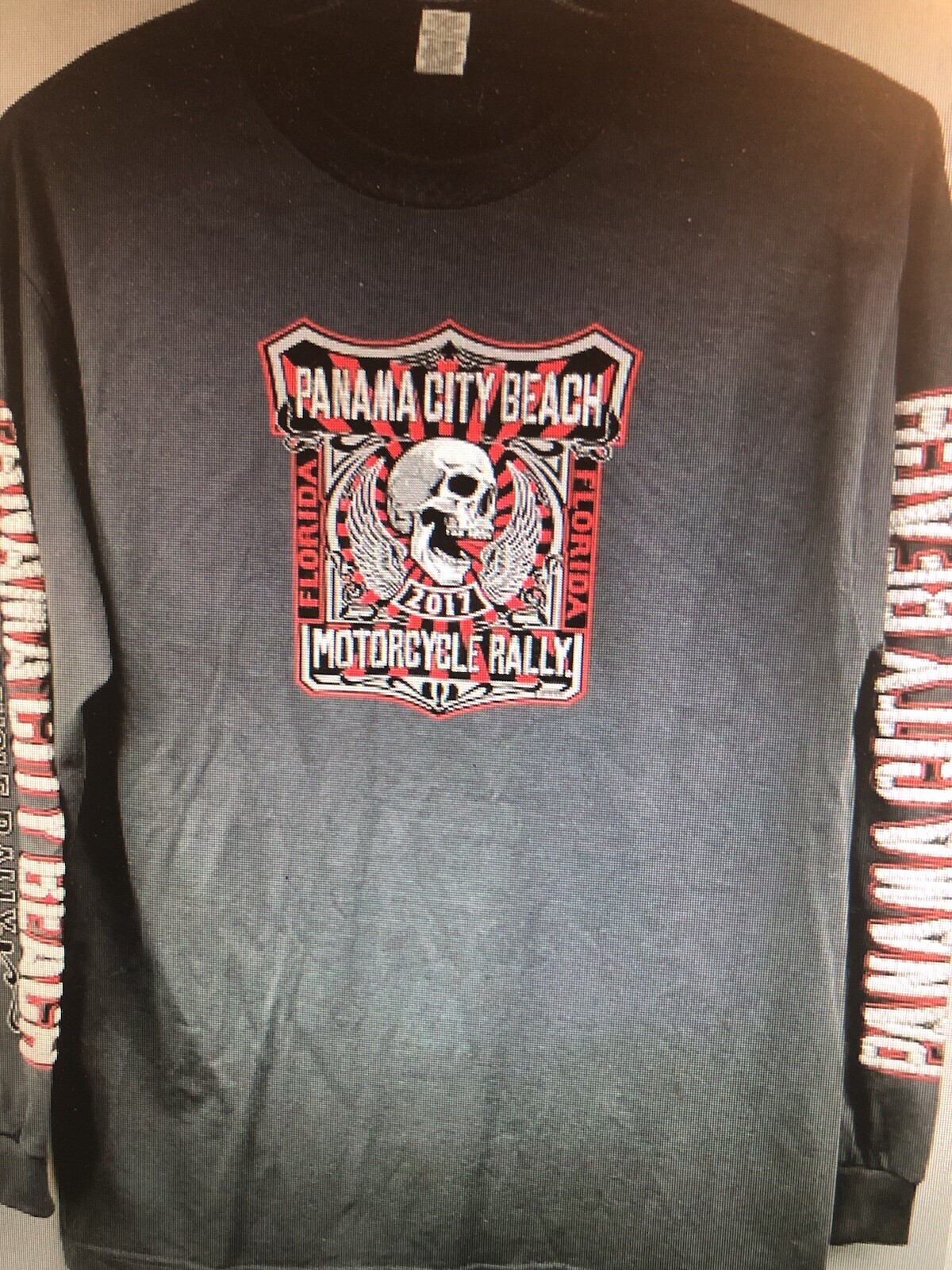 Panama City Beach Motorcycle size XLDeath Skull 3D Graphic T-Shirt