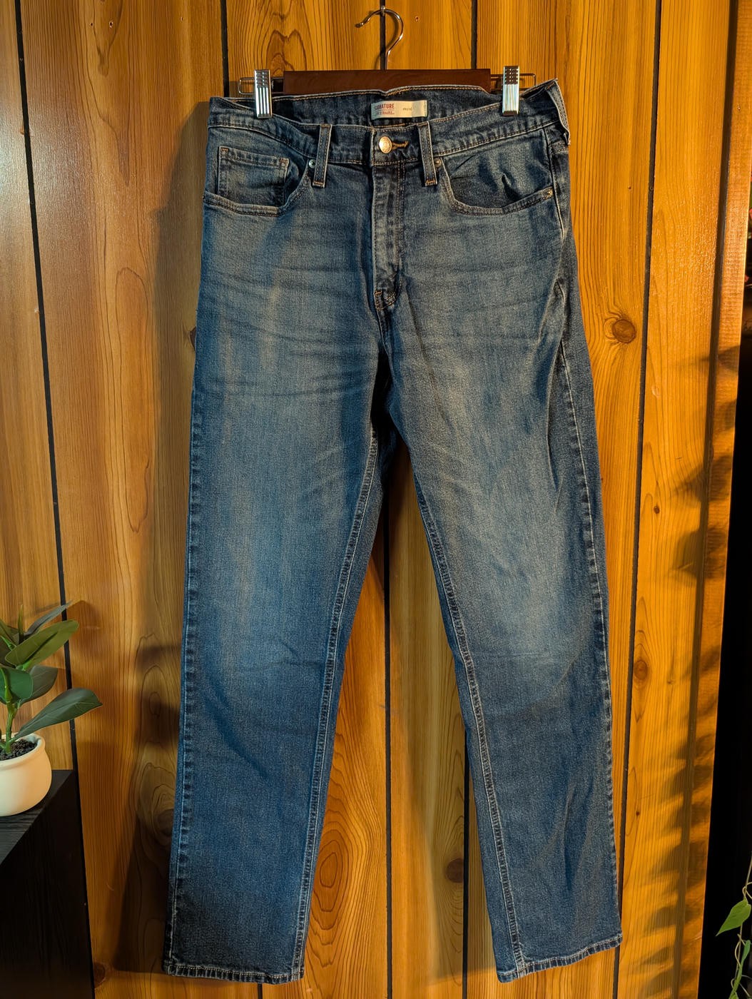Levi’s Signature Athletic Fit Jeans Mens W32 L34 Medium Blue Wash Denim Straight