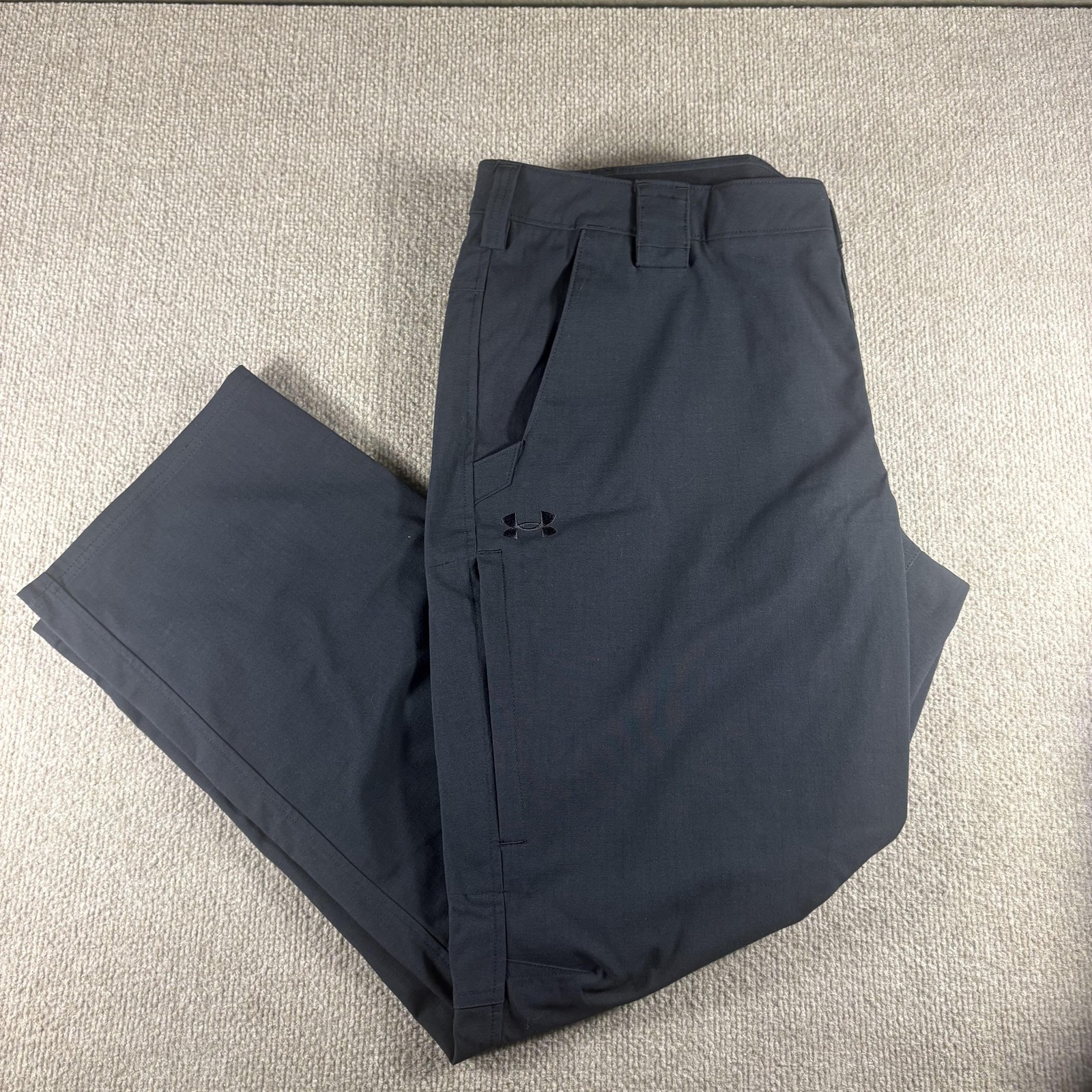 Under Armour Golf Rain Pants Mens 40×29 Black Storm Water Resistant Zip