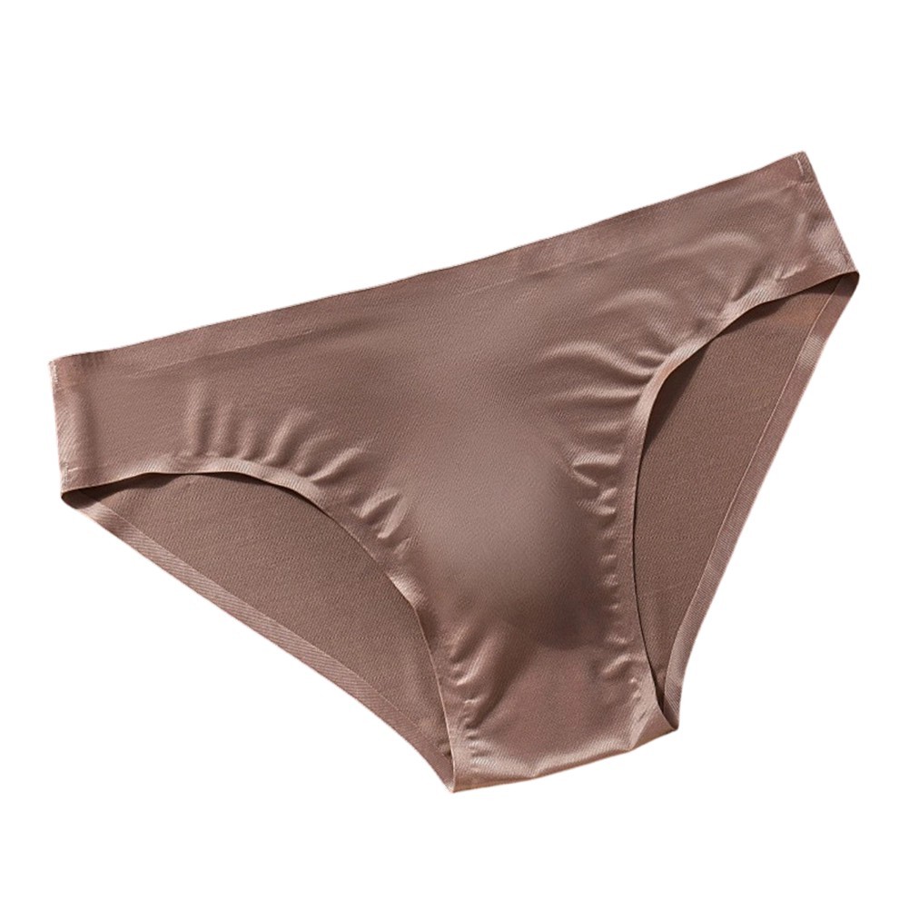Thin Ice Silk Briefs for Men Seamless Low Rise 3D Bulge Pouch Underwear