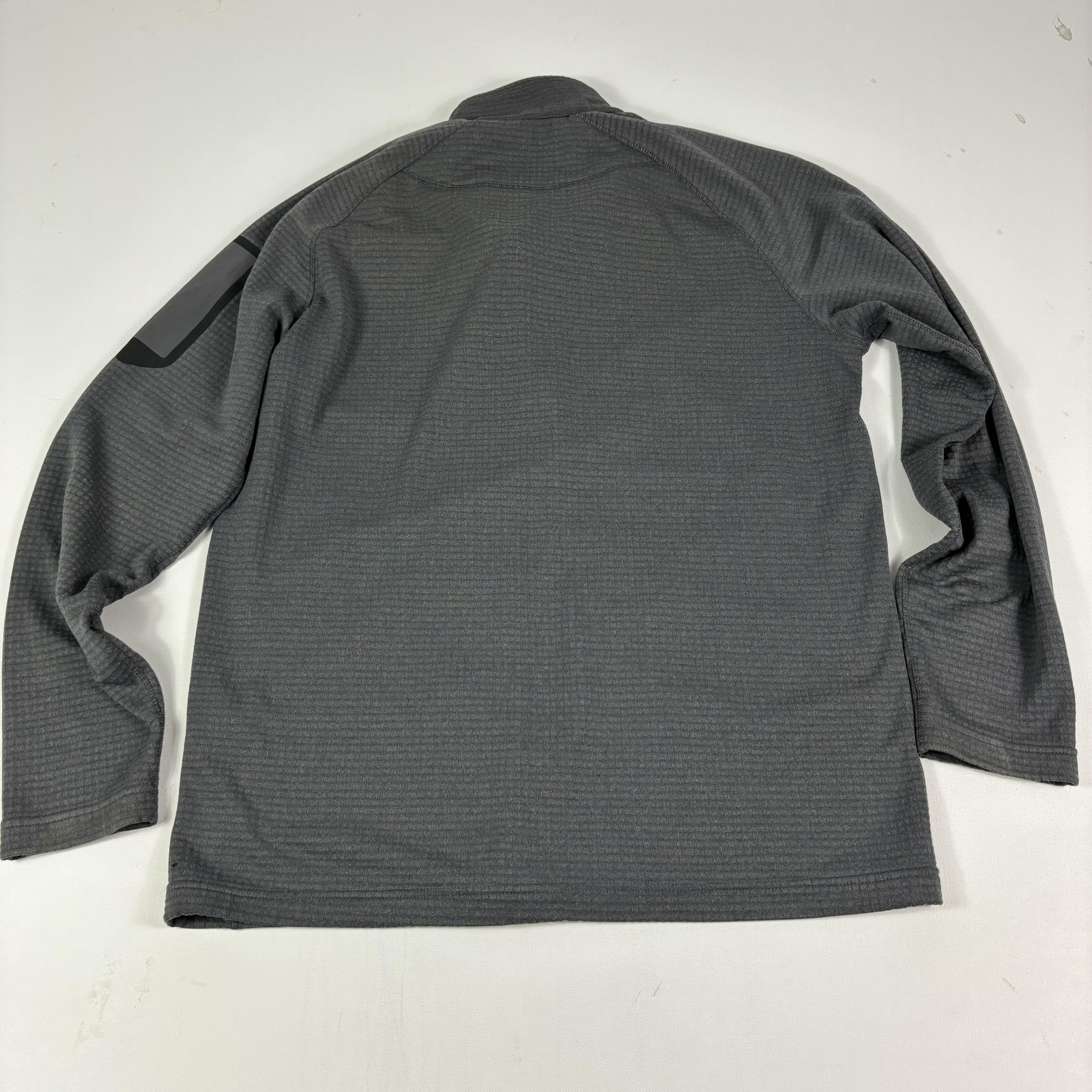 Burton AK Grid Pullover Mens Medium Gray Half Zip Long Sleeve Fleece Polartec