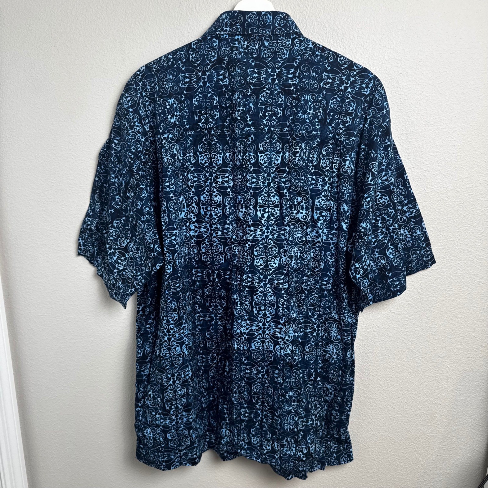 Johari West Batik Hawaiian Shirt Bundle XLT Tall Blue Purple Cotton 2 Pack