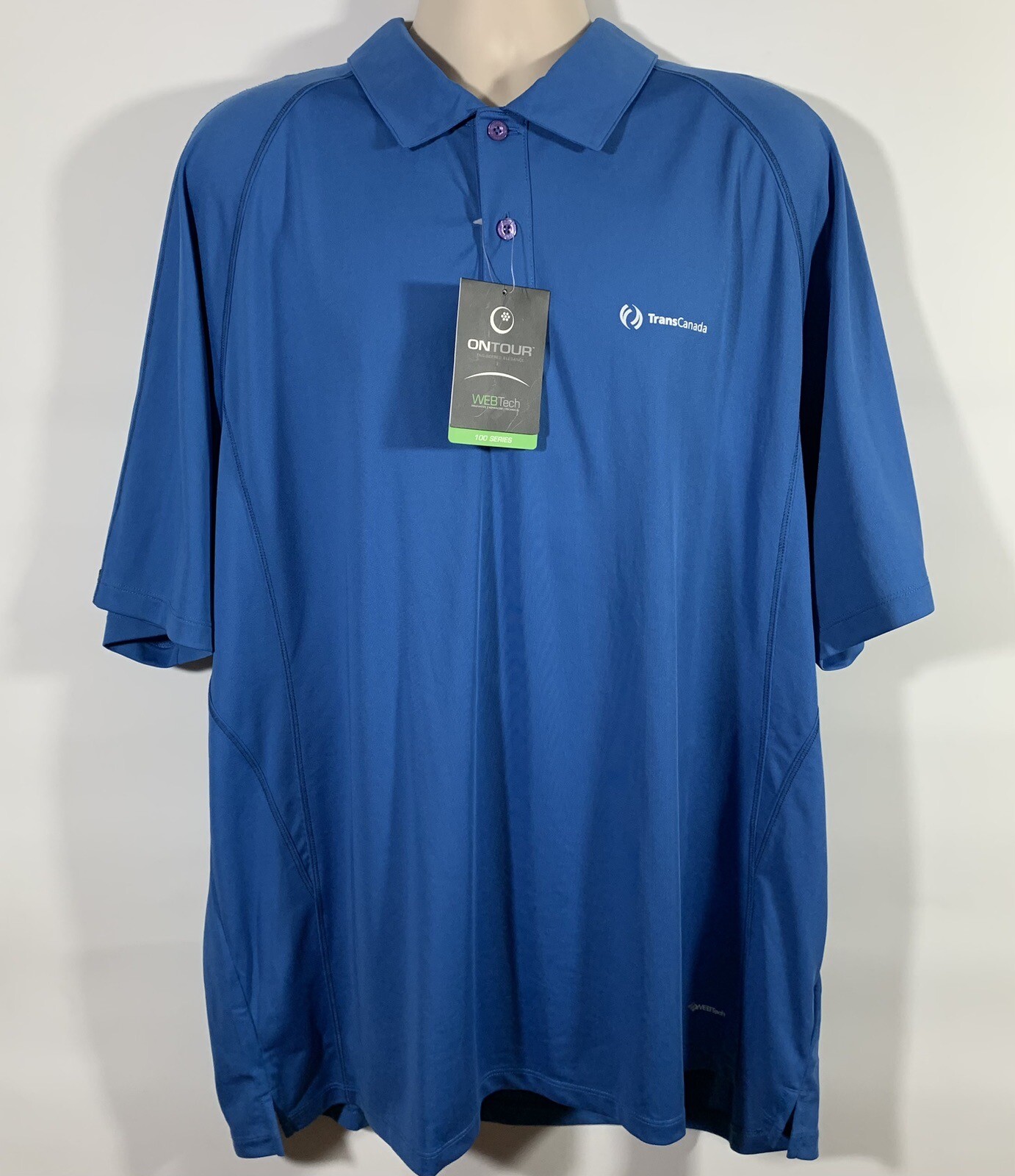 NWT OnTour TRANSCANADA Men’s 3XL Short Sleeve Blue Polo Golf Shirt, TC Energy