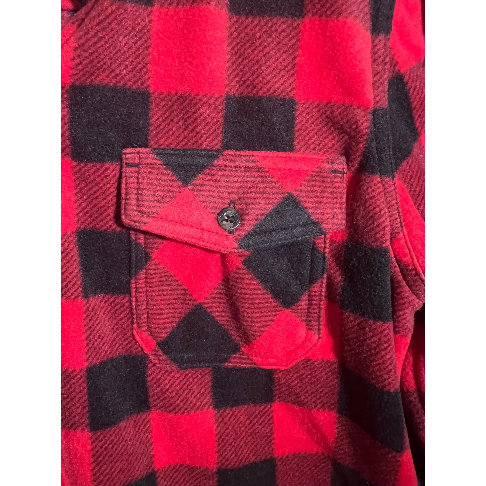 Fantastic red and black buffalo plaid long sleeve button-up shirt