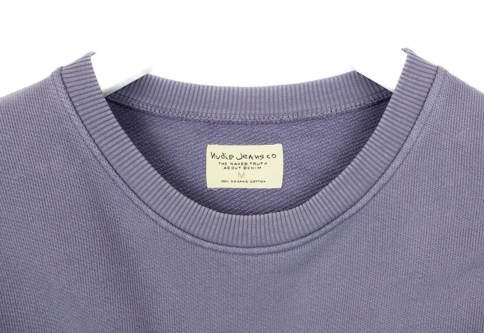 NUDIE Lukas Logo Boy Sweatshirt Mens M (MEDIUM) Organic Oversized Purple