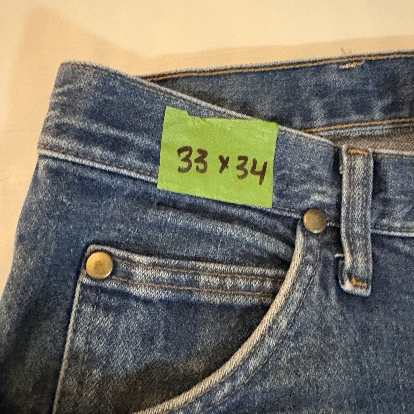 Wrangler 47MWZ Premium Cowboy Cut Dark Regular Fit Jeans 33×34 New No Tags