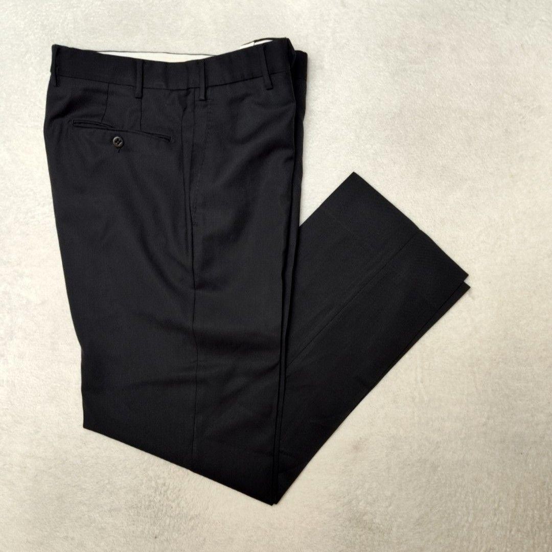 Zanella Pants Mens 32×31 Black Slim Wool Tweed Parker Dress Slacks Italy Flat