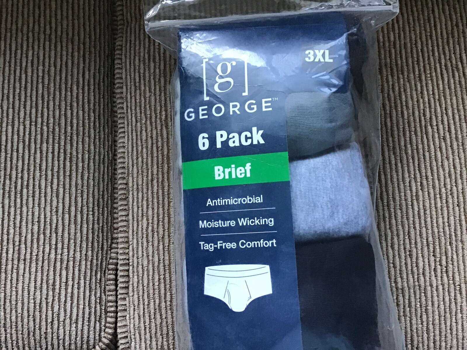 Men’s GEORGE 6-pack Briefs 3XL Underwear Antimicrobial Tag Free Comfort NEW
