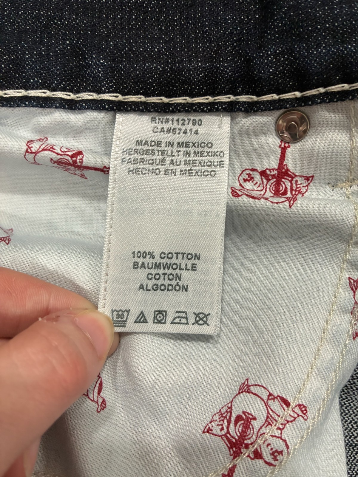 True Religion Slim Flap Natural Big T, Tan Waist Label, 36×34, NWT, $229 MSRP