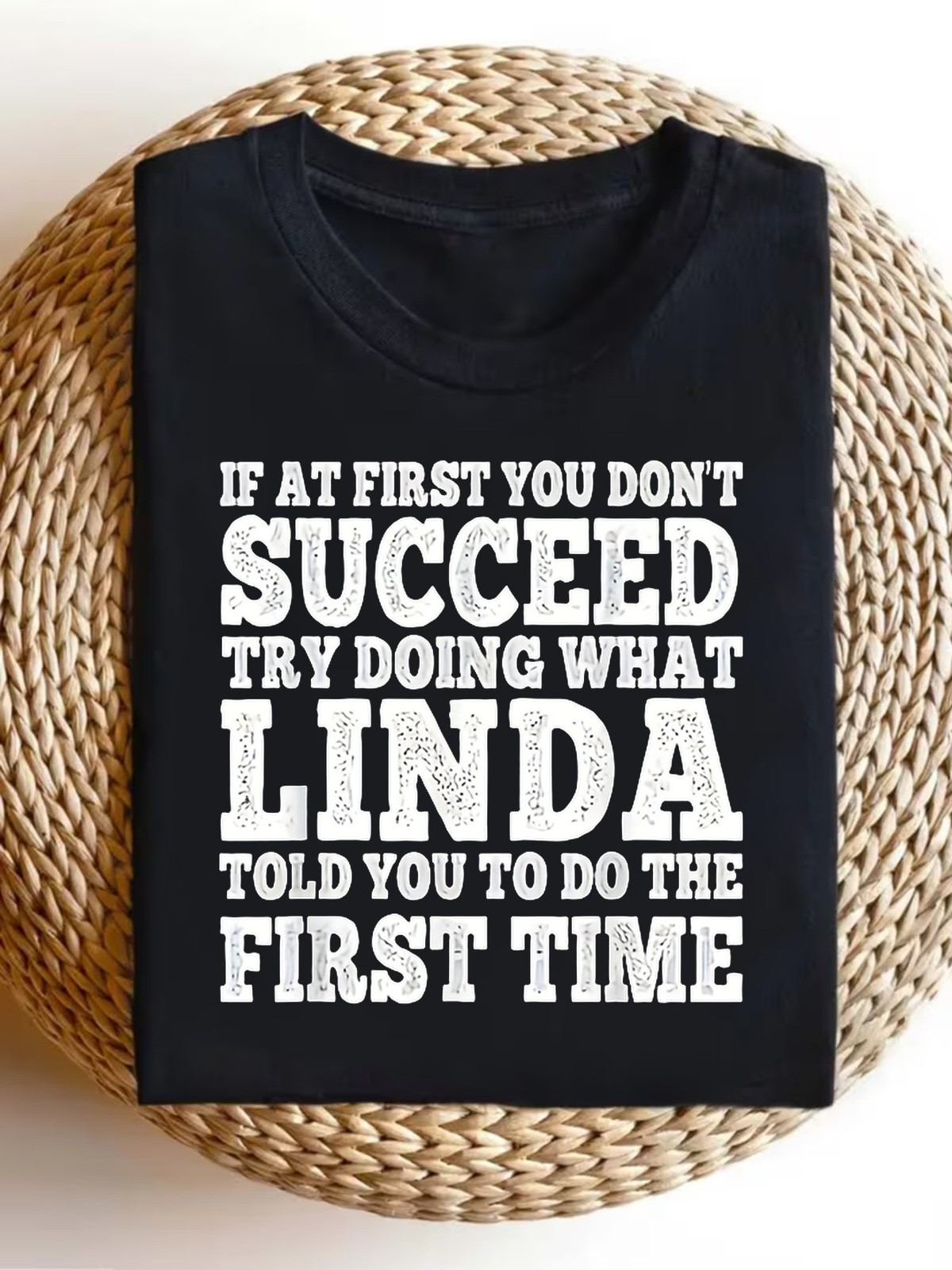 Linda Inspiration Quote T Shirt Short Sleeve T Shirt Casual Knitted Fabric Top