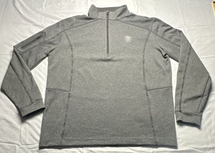 Columbia Golf Gray Quarter Zip Pullover FMB Embroidered Logo Size M