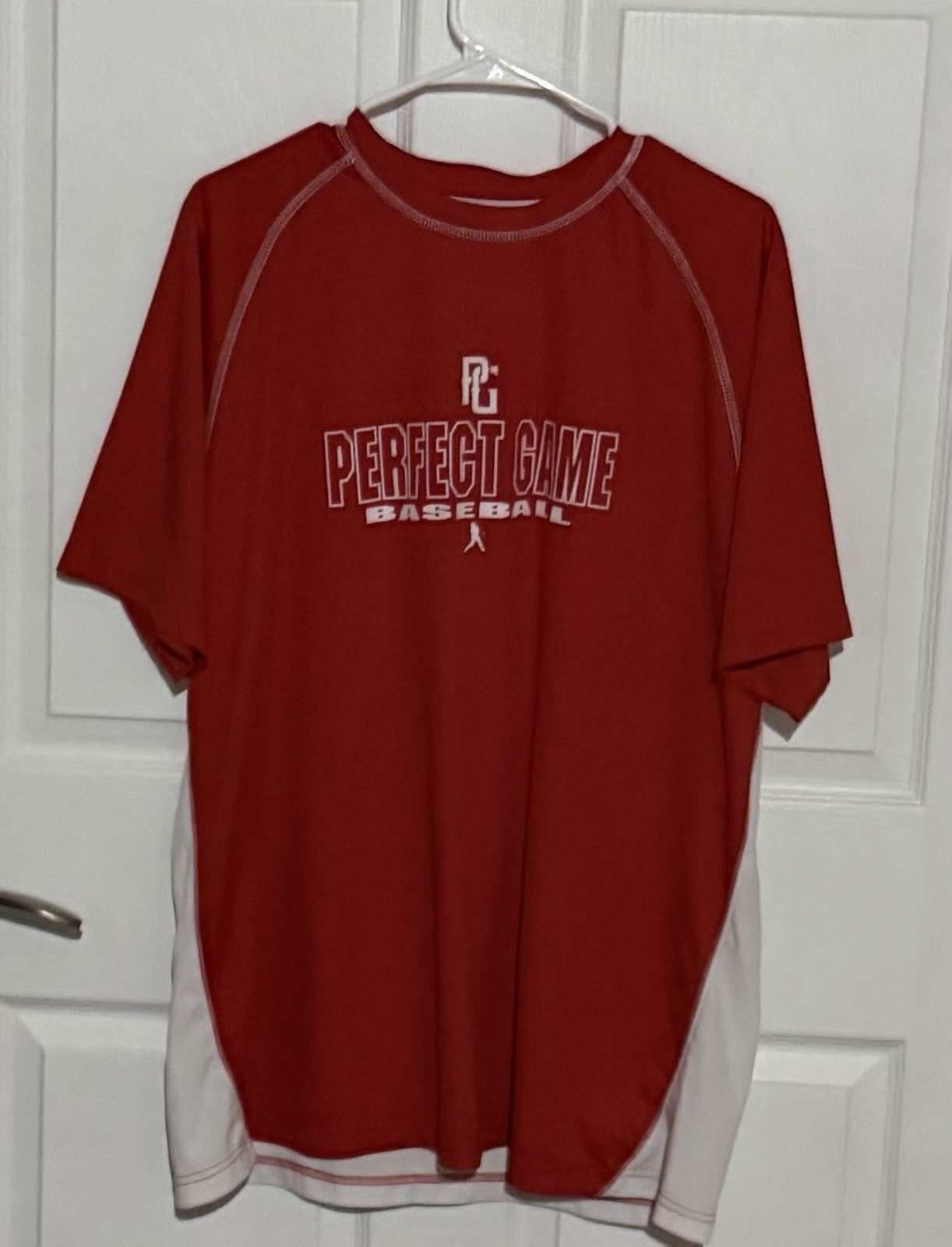 Perfect Game Baseball Men’s XXL Red/White Breathable Polyester Raglan Tee Logo