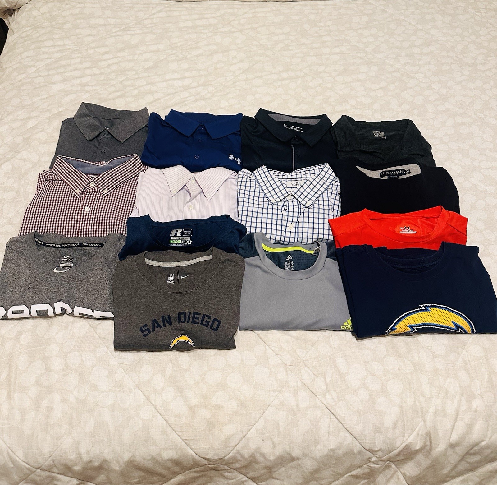 Multiples Men’s Polo & Tee Assortment in Navy, Gray, Black, Red, White XXL