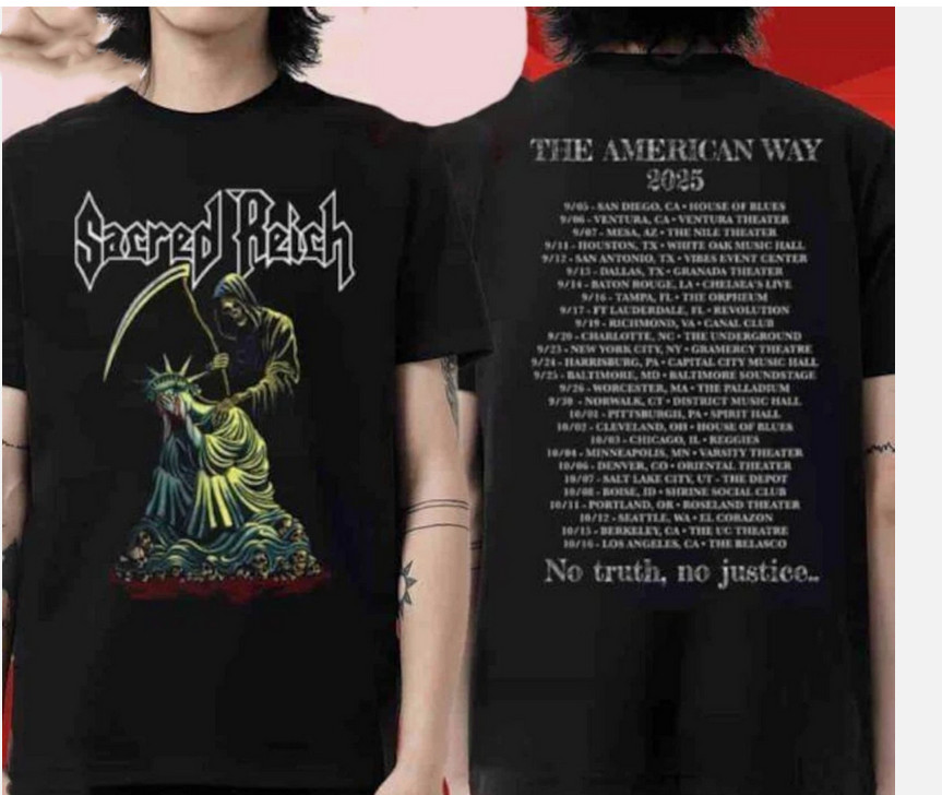 Sacred Reich The American Way 2025 Tour T shirt.