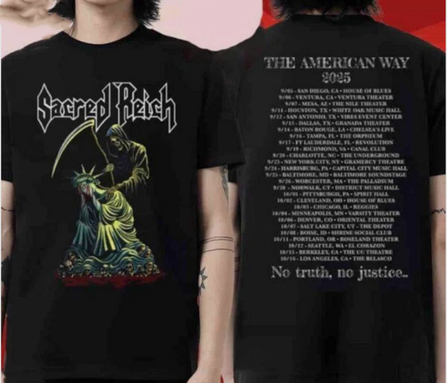 Sacred Reich The American Way 2025 Tour T shirt