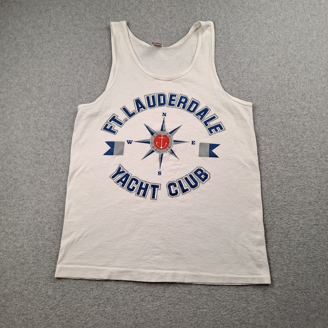 Vintage Ft Lauderdale Yacht Club Shirt Men Medium Tank Retro Nautical USA Y2K