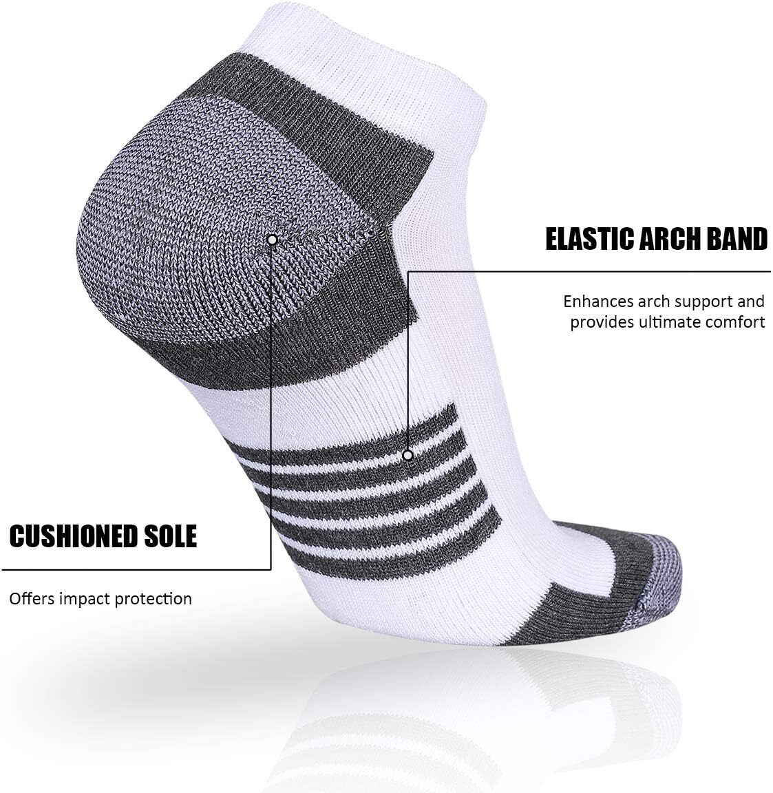 COOVAN 10 Pairs Mens Ankle Socks Men 10 Pack Low Cut Small-Medium, Black