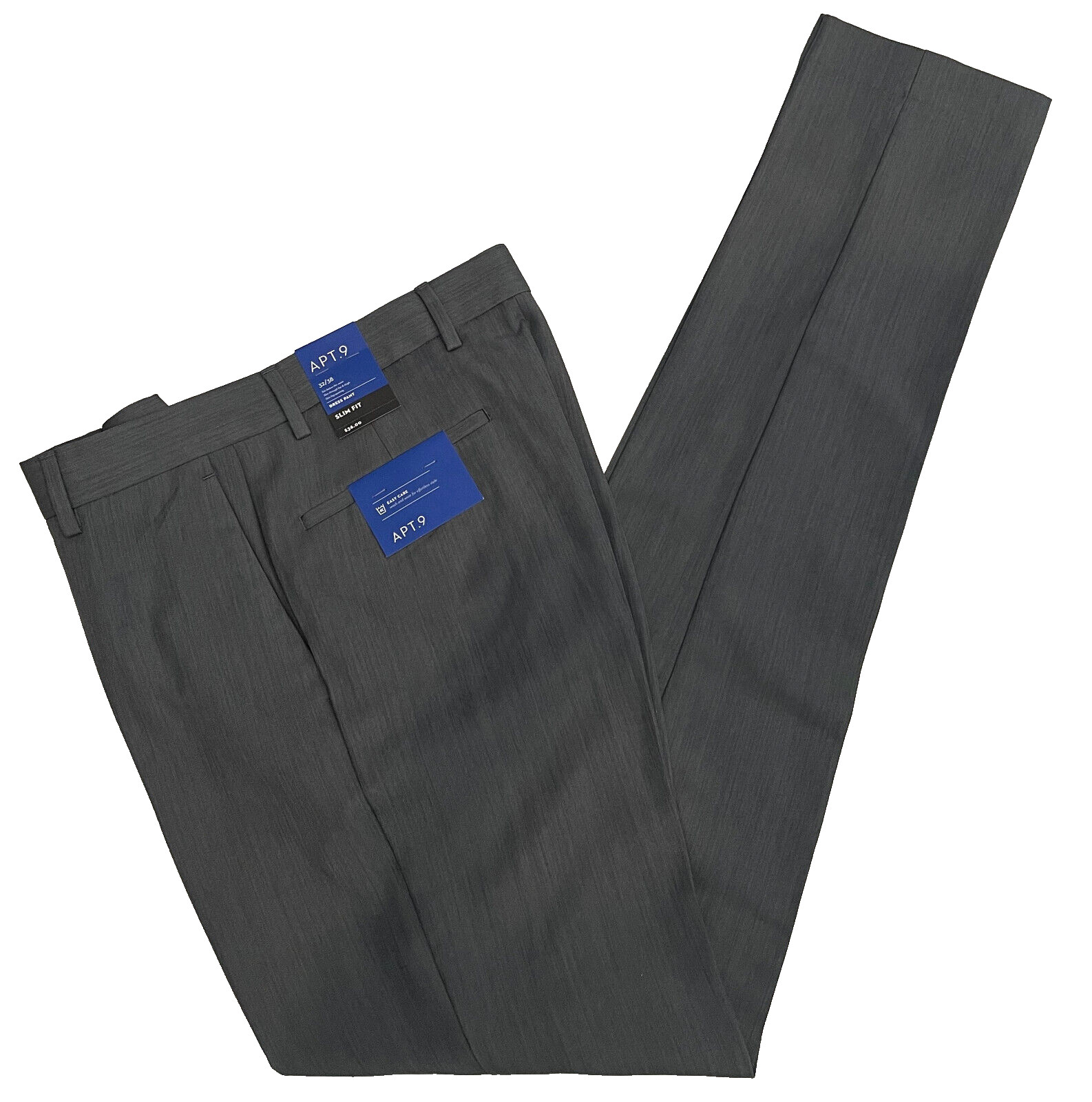 APT. 9 Mens Slim Fit Dress Pants 32X38 Big & Tall Heather Grey -W32L38-