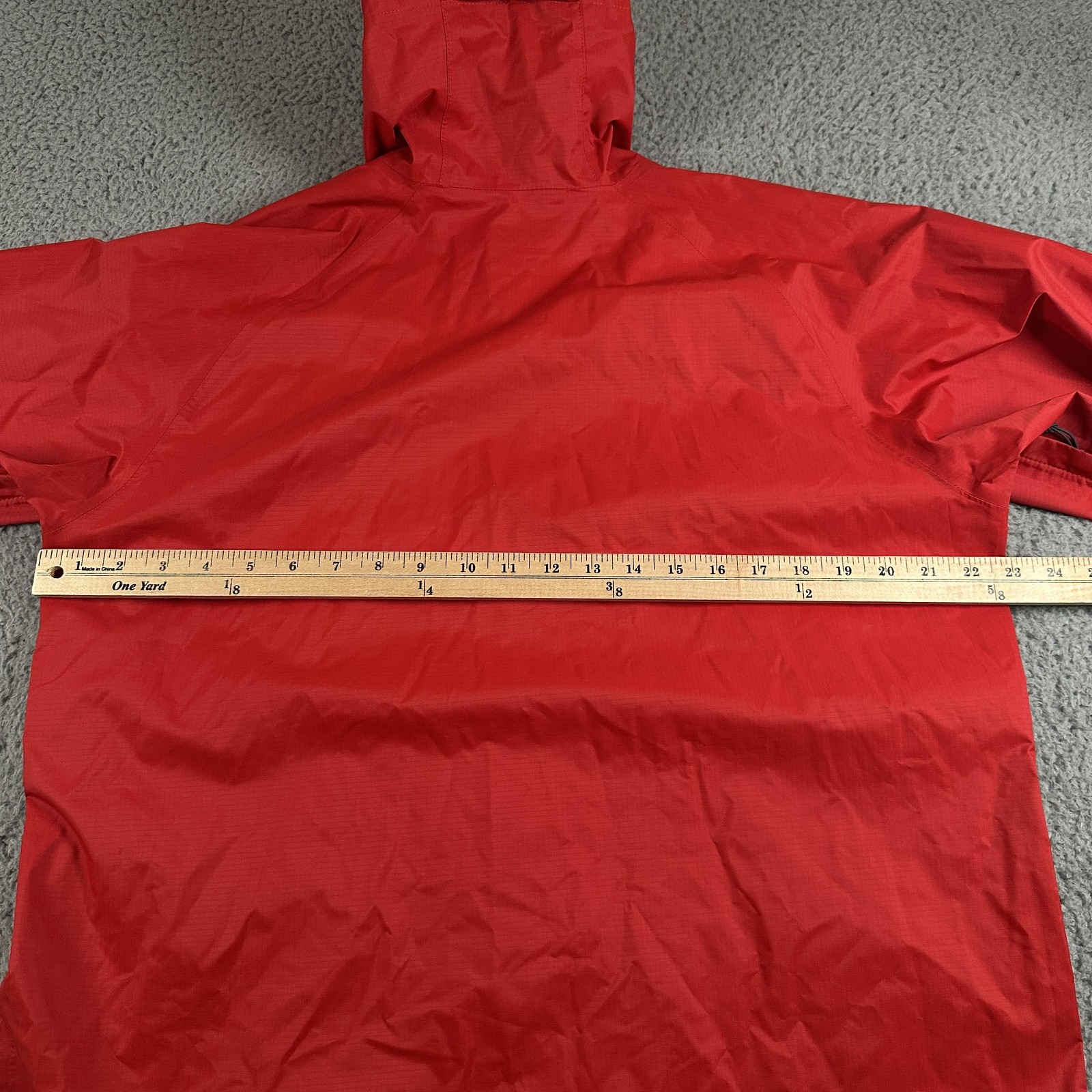 Outdoor Research Apollo Jacket Mens L Red Hooded Rain Coat Ventia Waterproof