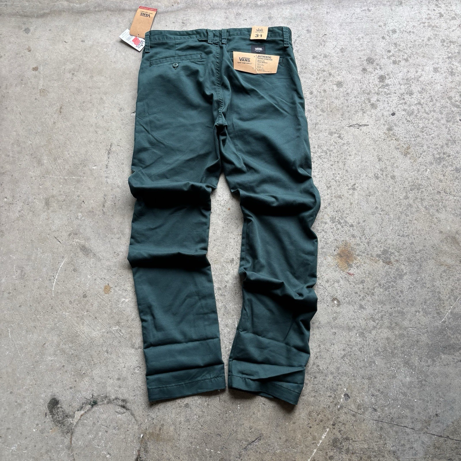 Forest Green VANS Chinos Classic Fit Pants Size 34×32