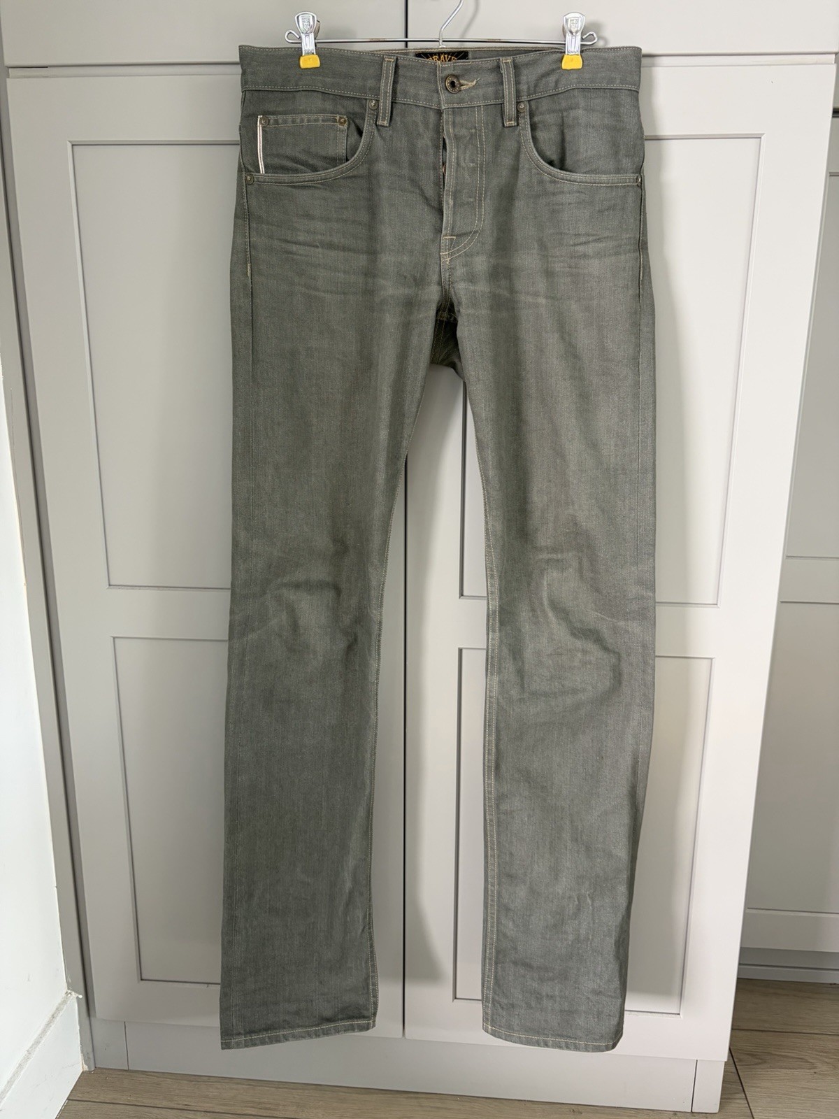 Brave Star Selvage True Straight 31×36 Kaihara Forest Grey Japanese Denim 12oz