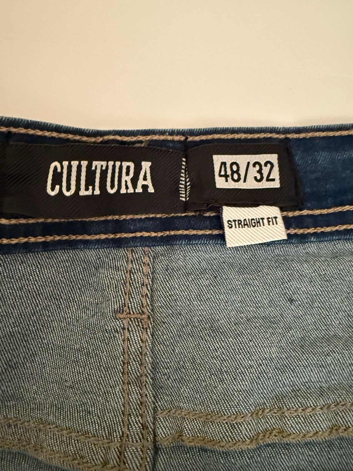Cultura Men 48×32 Blue Jeans Straight Fit Stretch Denim Dark Wash Pants NWT