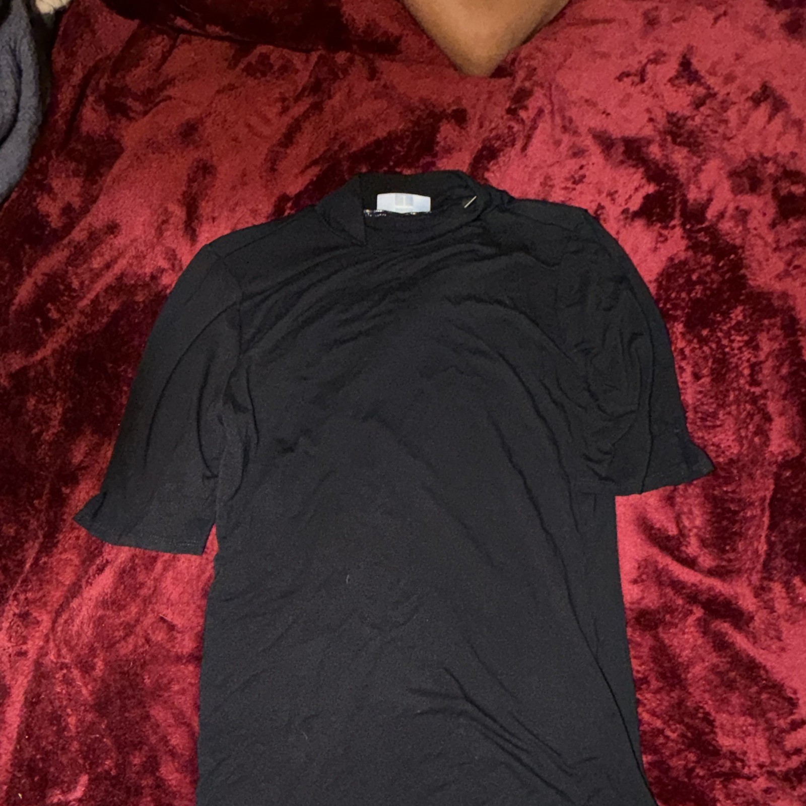 Tahari Men’s Black Solid Knit Crewneck Short Sleeve T-Shirt Regular Size XS