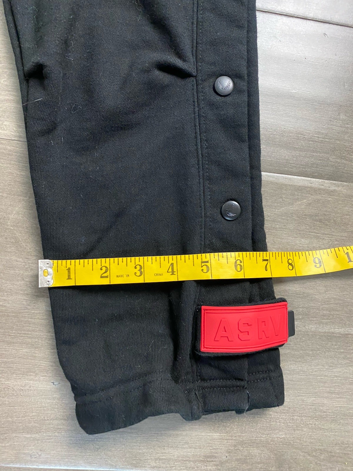 ASRV 0998 Herringbone Terry Snap Button Strap Sweats Black Men’s Sz L Heavy