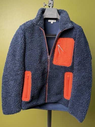 Uniqlo Jw Anderson Sherpa Fleece Blue Orange Jacket Men XXS Rare