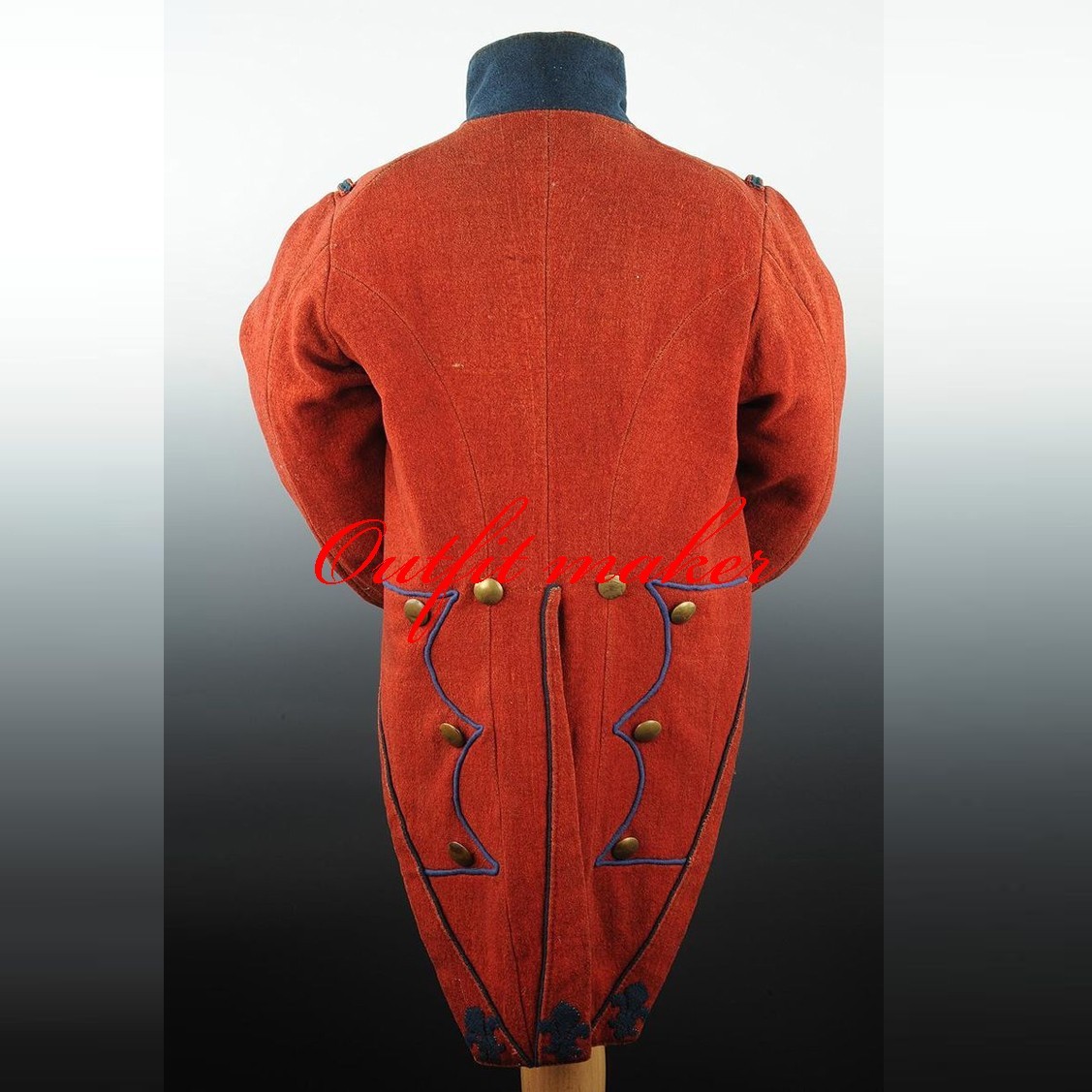 Men’s Historical Red Wool Military Uniform Coat Revolutionary War British Redcoa